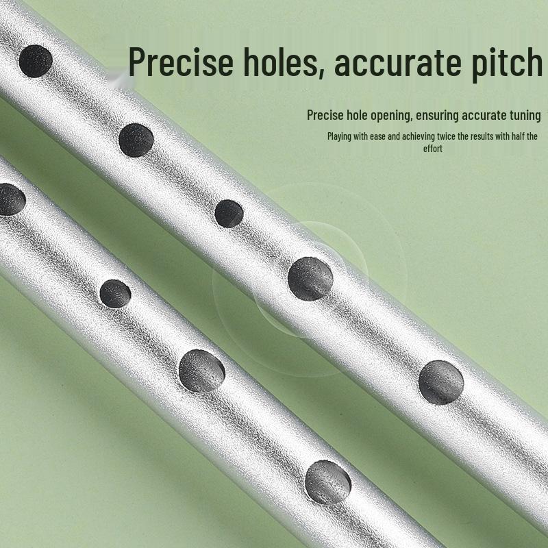 Irlandzki gwizdek blaszany sopranowy 6-otworowy, Tonacja C i D, Poziom początkujący Metalowy flet prosty