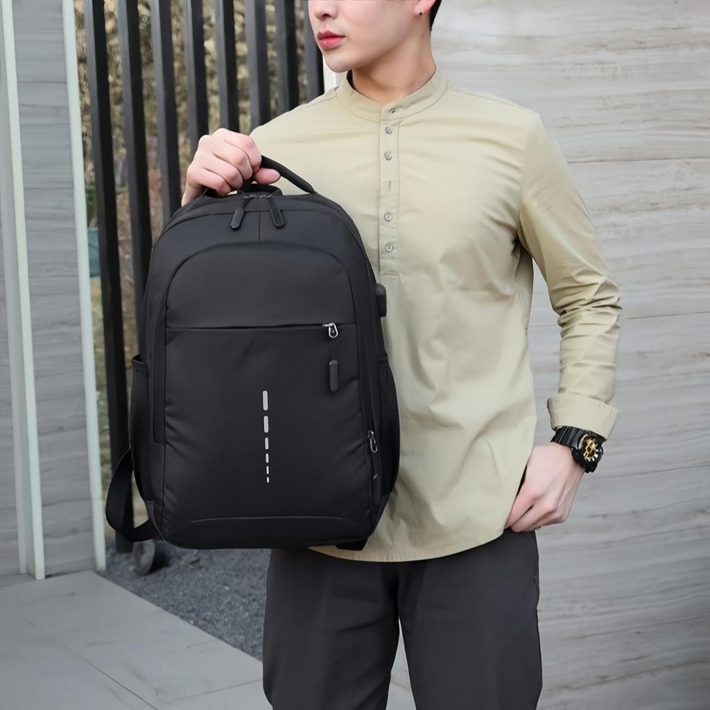 Premium Business Backpack - Spacious Laptop Bag with Reflective Security Strip Professional Commuter Backpack-tan