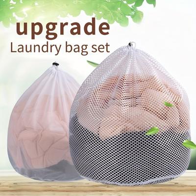 1Pc Versatile Mesh Laundry Bag with Secure Drawstring Closure - Durable Polyester, Machine Washable & Breathable