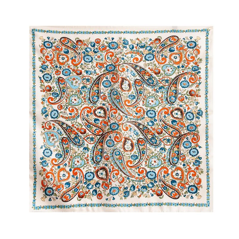 French cashew flower 53cm mulberry silk small square women's spring and summer scarf decorative scarf high-end silk scarf neck