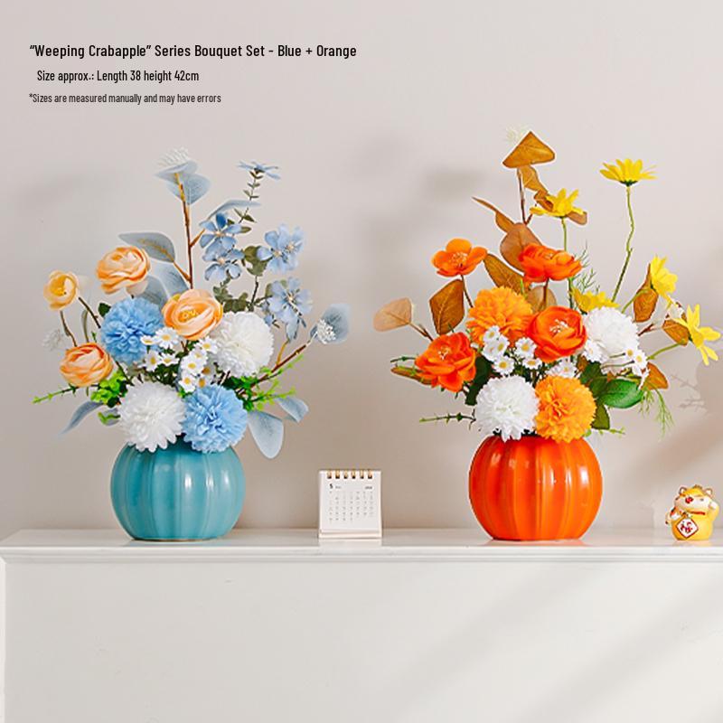 Nordic Artificial Flower Decor: Realistic Floral Arrangements for Living Room & Dining Table.
