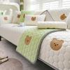 Ice Silk Cartoon Sofa Cushion Summer Couch Cover Simple Non-Slip Embroidery Cushion Solid Color Sofa Cover Latex Sofa Cushion