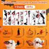 6/8/9 Sheets Halloween Window Clings Cute Ghost Pumpkin Bat Removable Self Adhesive For Home Party Glass Decor