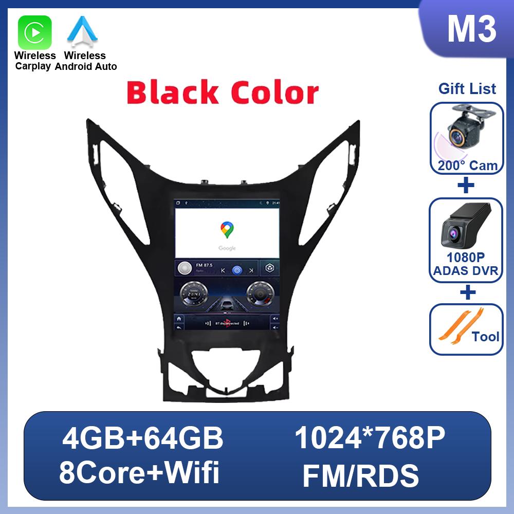 9.7 Inch Car Radio Android 14 For Hyundai Azera 2011 2012 For Tesla Style Car Multimedia Stereo Carplay Bluetooth Navigation DSP