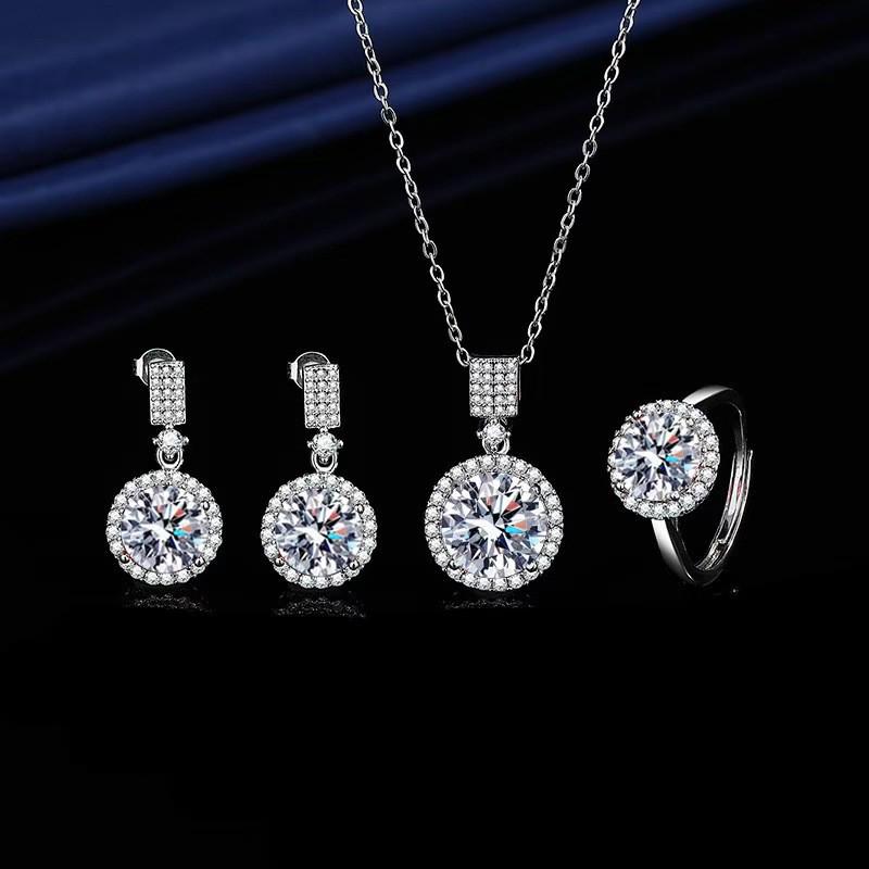 Multicolor Gemstone Queen Crown Necklace, Ring, Earrings & Pendant Set for Women