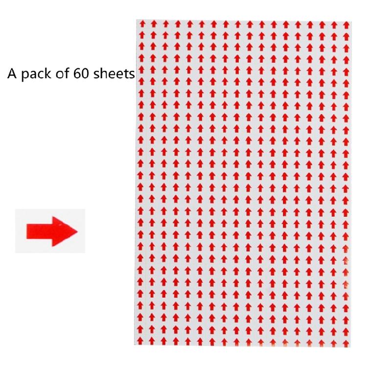 60 Blatt/Packung Pfeil-Etiketten, kleine Pfeil-Aufkleber, Pfeil-Etiketten, Aufkleber zur Farbcodierung, Schilderaufkleber
