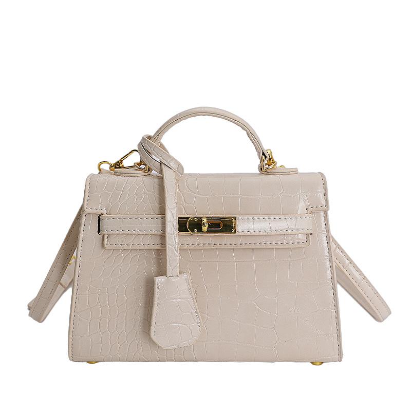 

High-end fashion portable Kelly bag women s 2025 winter new textured shoulder bag commuter messenger bag белый