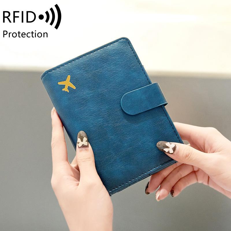 Travel Passport Wallet Women Man Card Holder RFID Blocking Credit Card ID Bag Plane Ticket Holder Multifunction Wallets