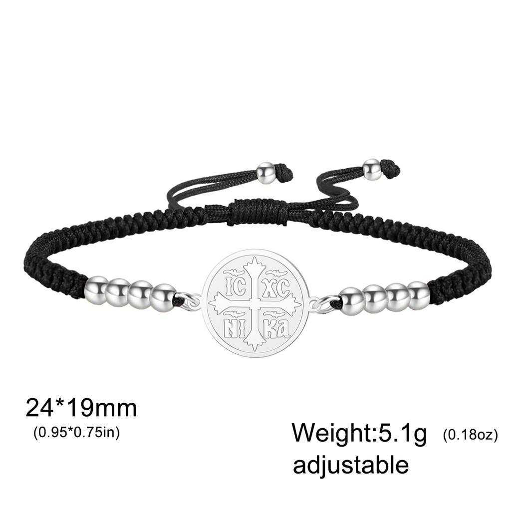 IC XC Punk Cross Seal Bracelets for Women Men Stainless Steel Orthodox Prayer Bracelet Christian Amulet Jewelry Gift