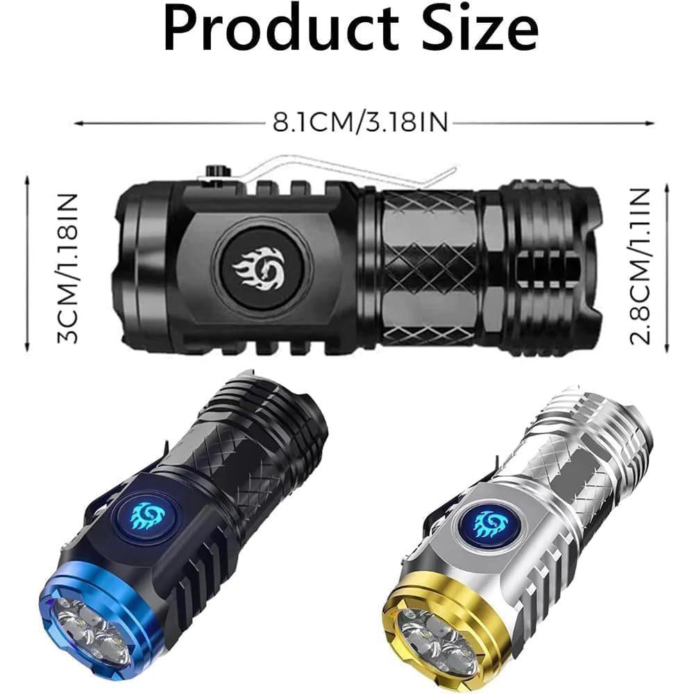 Pocket Portable Three-eyed Monster Mini Flash Super Strong Flashlight, Thumb Size Flashlight