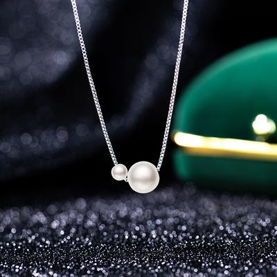 Temperament Imitation Pearl Necklace Jewelry Women's Korean Edition Stainless Steel Clavicle Chain Light Luxury Niche Design Sense Chain