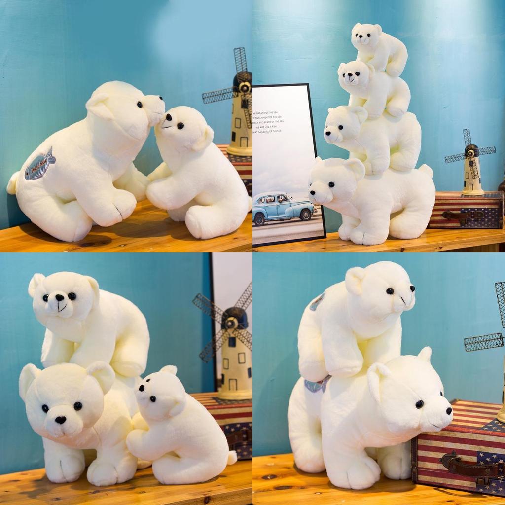 Adorable Plush Arctic Bear Stuffed Animal Soft White Bear Doll For Kids 25cm 35cm 45cm 58cm