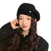 Korean Version of Autumn and Winter Hat for Women's Metal Small Label Knitted Beret Solid Color Versatile Warm Wool Hat Thick New