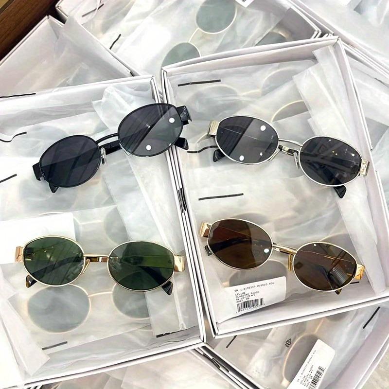 Retro Steampunk Sun Protection Sunglasses Vintage New Women's Metal Oval Sunglasses Ladies Classic UV400 Sunscreen Eyewear