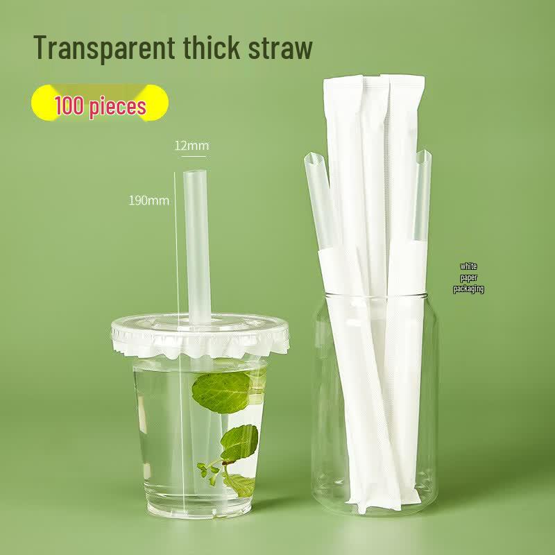 Individually Wrapped Thin Disposable Plastic Coffee Straws