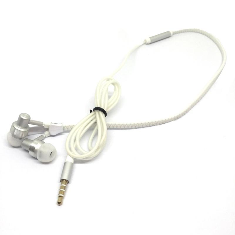 3.5mm Glow In The Dark Earphones Glow Earbuds Metal Zipper Glowing Headset Luminous Light Stereo Han