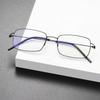 Ultra Light Pure Titanium Rectangle Reading Glasses Screwless Anti Blue Light Glasses for Men Women Business Daily Use Eyewear