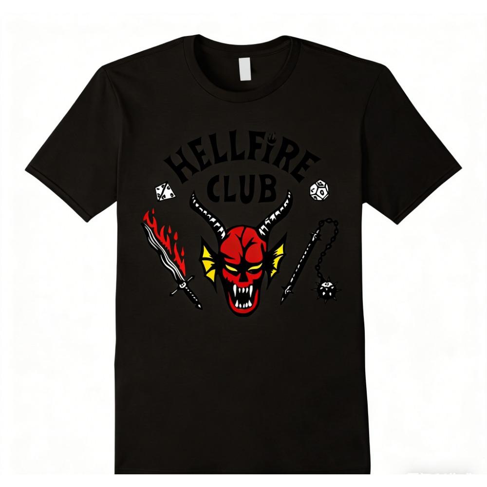 Beliebte amerikanische TV-Serie Hellfire Print Kinder-T-Shirt Outfit,hochwertige Baumwolle Lässige Mode Fan Tägliche Kleidung Oberteil,Streetwear