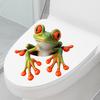 Playful Frog Toilet Seat Sticker Waterproof Self-Adhesive Removable Decal for Bathroom WC Decoration