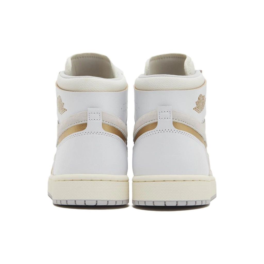 Air Jordan 1 High Zoom Comfort 2 FIBA Unisex Sneakers White Neutral-Grey Metallic-Gold DV1307-107