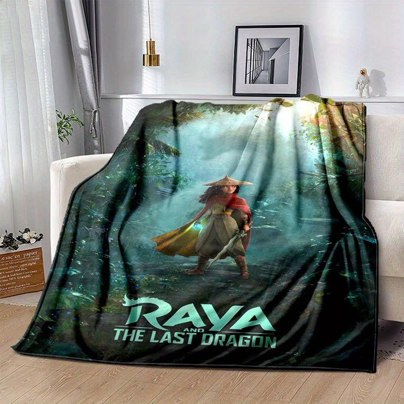 

Raya and The Last Dragon Cartoon Flannel Blanket - Ultra-Soft, Cozy, and Comfortable for Sofa, Bedroom, Camping, and Travel - Four-Season Ve 130x150cm