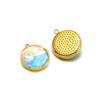 3Pcs Monet Garden Classical Charms Gold Stainless Steel Painted Flower Jewelry for DIY Necklace Pendant Bracelet Earrings Making