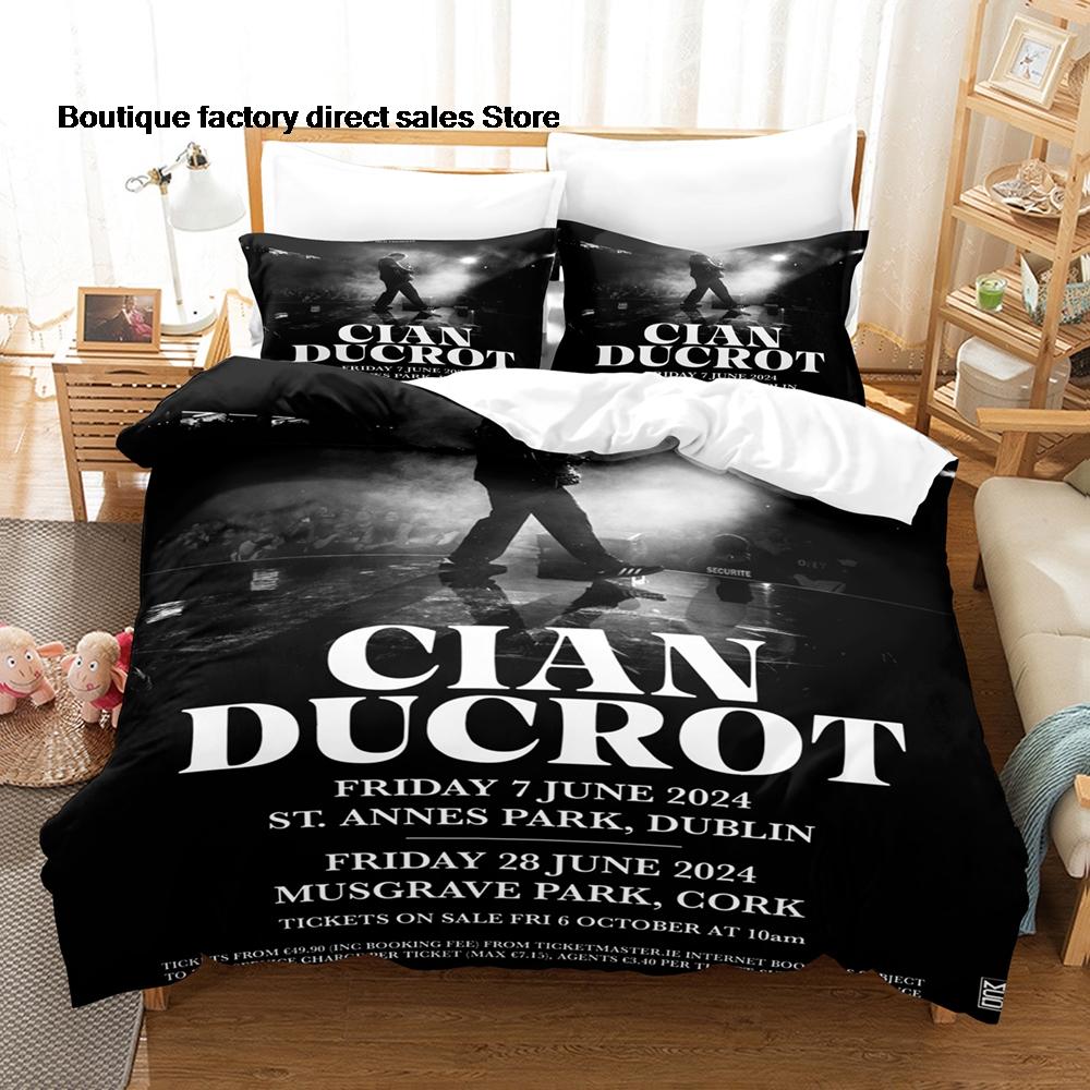 Cian Ducrot Pattern Bedding Set 3pcs Duvet Cover Pillowcase Lightweight Microfiber Bed Linen Home Bedroom Decor For Music Fans