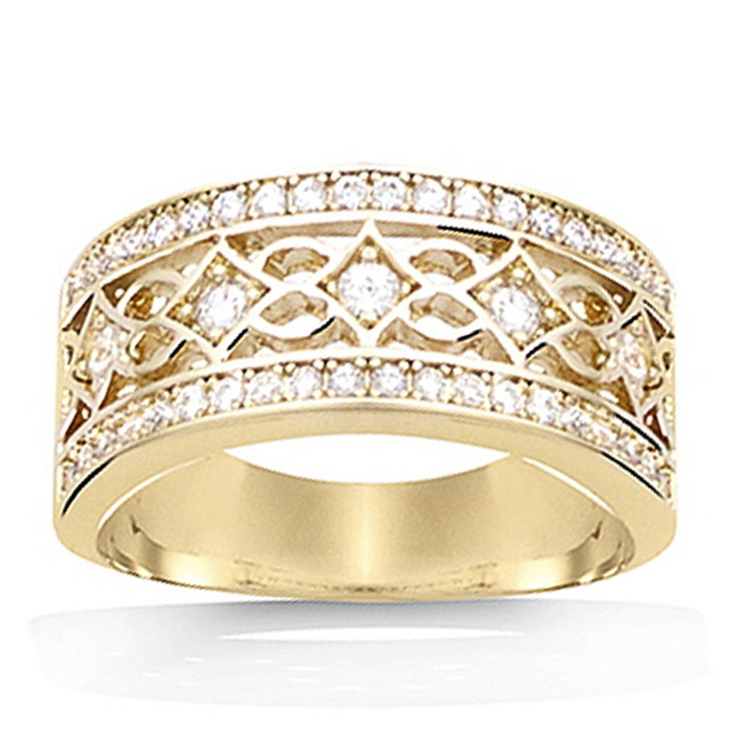 Gold Plated Wedding Ring 'Sissi' White Gold - 10 Mm