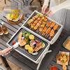 Portable Outdoor Charcoal Grill with Chimney for Barbecue - Handheld Meat Smoker for Courtyard Cooking