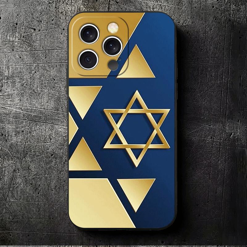 David Jewish Star Symbol Soft Phone Case for iPhone 16 16E 17 Air 15 Pro Max 14 Plus 13 Mini 11 12 7 Black Cover Back Shell