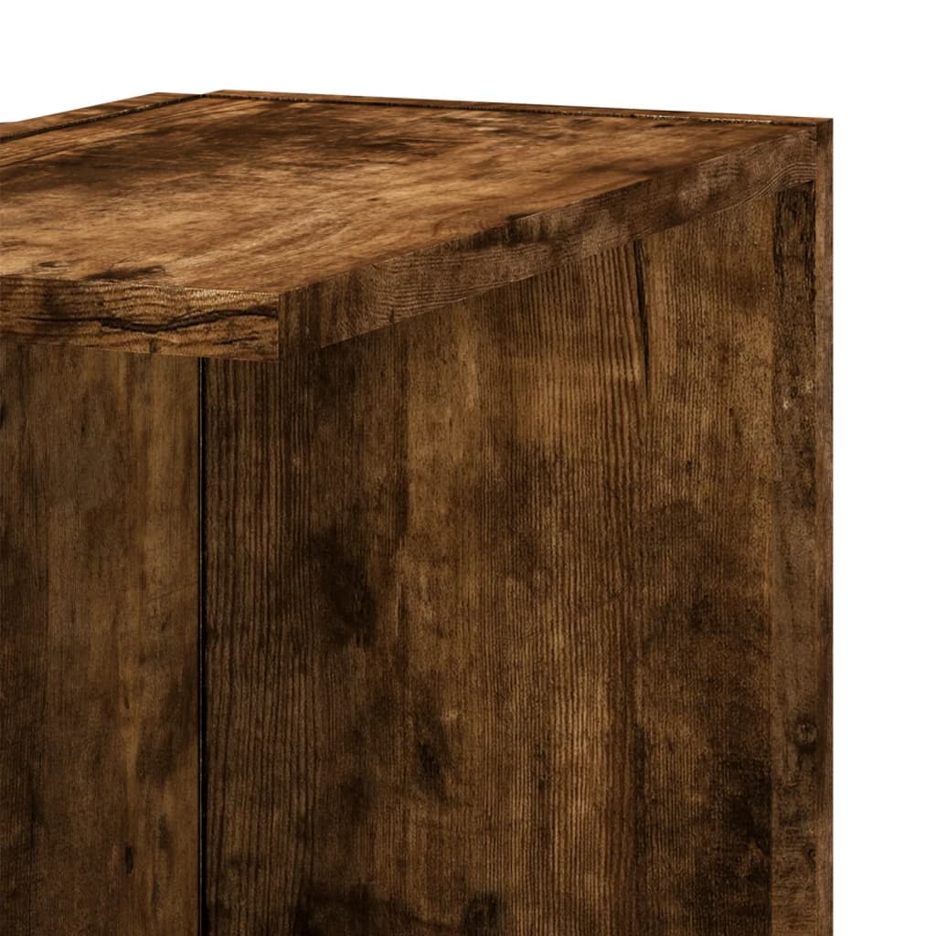Wall Mounted Corner Shelf Smoked Oak 36.5 x 36.5 x 140 cm Particleboard