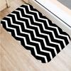 Non-slip Bathroom Door Mat Oil-proof Kitchen Rug Bedroom Living Room Black and White Geometric Print Door Mat