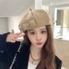Japanese Sweet Bow Beret Female Cute Versatile Cloud Painter Hat Street Photography Fashion Woolen Octagonal Hat