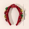 Neujahrsknoten Breites Stirnband Weihnachtsflocke Samt Strasssteine Perlen Haarreif Für Damen Mädchen Weihnachten Kopfschmuck Zubehör