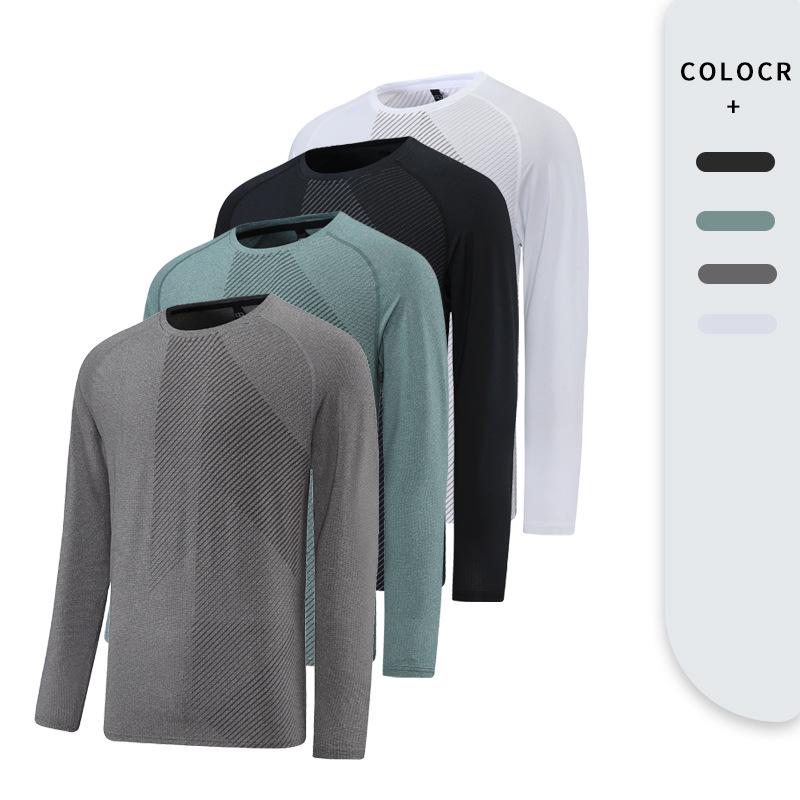 

Men s Quick-Dry Long Sleeve Sports T-shirt for Outdoor Fitness and Running M чёрный