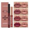 2pcs Matte Lip Color Set with Lip Liner - Long-Lasting, Non-Stick, Water-Resistant Lipstick & Lip Liner Combo Makeup Set Smooth Application