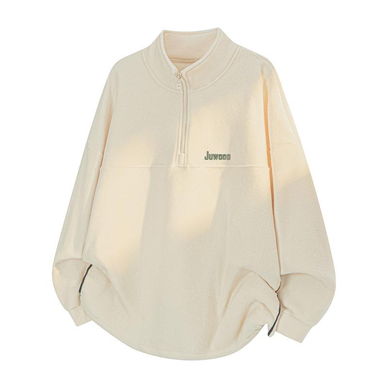 Pánská fleecová mikina s kapucí na zip Podzimní a zimní mikina se stojáčkem Volná a všestranná mikina