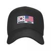 South Korea Flag  USA Flag Baseball Cap Sunhat Golf Wear Unisexs Luxury Womens