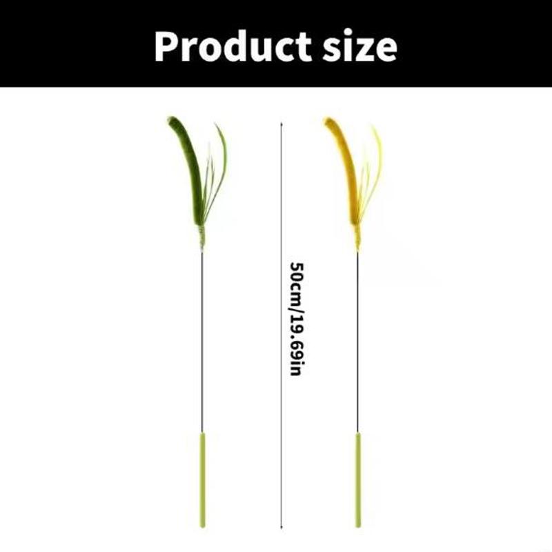 Cat toys, dog tail grass teasing cat pole feather pole wire cat toys, feather pole, flexible wire durable pet supplies