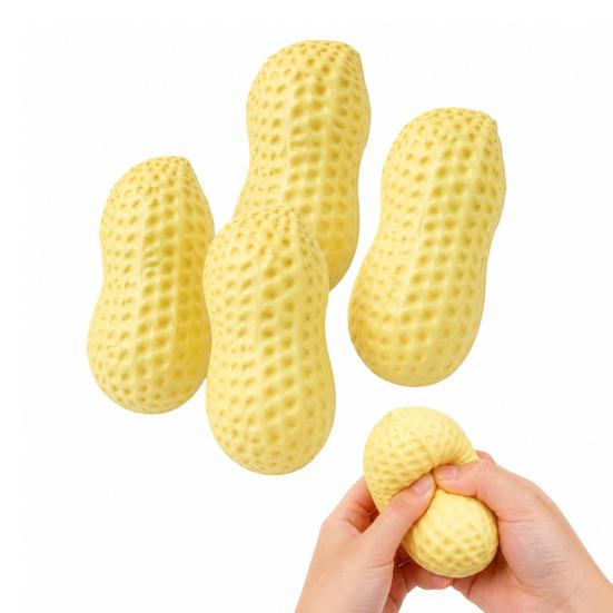 1/2/3 Peças Brinquedo Falso de Amendoim para Alívio do Estresse, Brinquedo de Aperto de Amendoim Gigante de Subida Lenta, Bola Anti-Estresse de Relaxamento Fidget Toy para Crianças Adultos