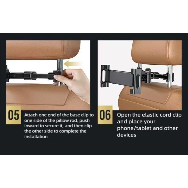 Suporte de Telefone com Apoio de Cabeça Extensível Para Bancos de Carro Suporte de Tablet Ajustável Com Braço Flexível Para Entretenimento no Banco Traseiro
