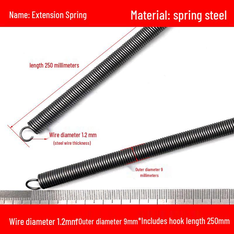 1.2mm Wire Extension Spring with Hook - Soft Tensile Force Spring Accessory