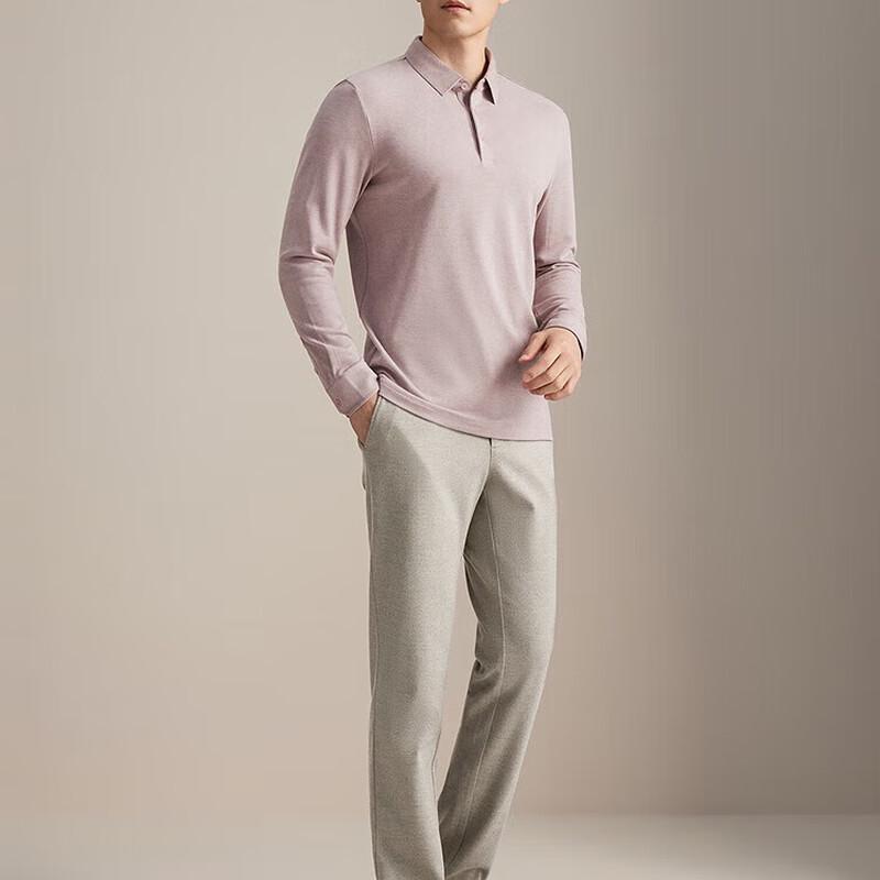 

Youngor Men s Long Sleeve Modal Blend Polo Shirt XL