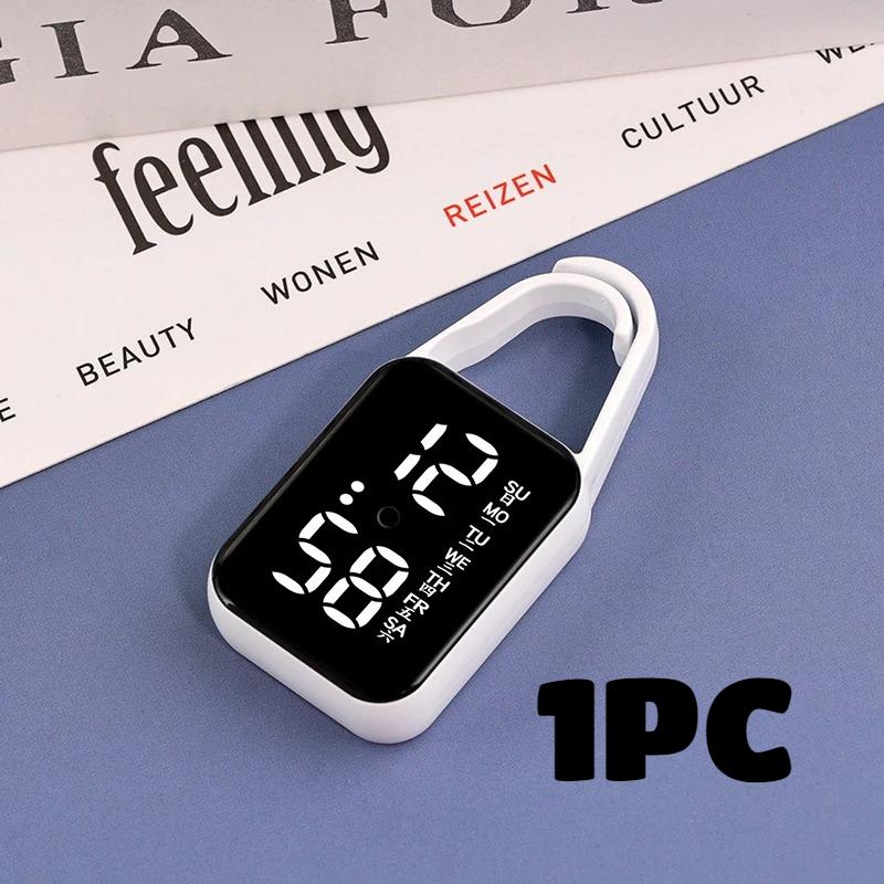 2 шт. Светодиодные цифровые электронные часы Брелок Сенсорные цифровые часы Ночная подсветка Многофункциональные Подвесные часы Карманные часы Квадратные