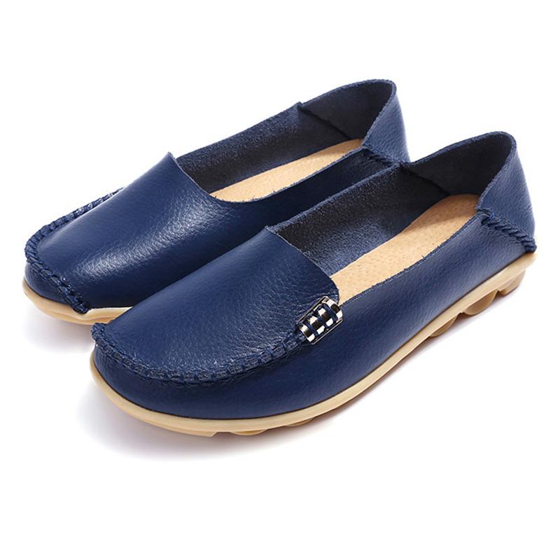 Flat Shoes Women Slip On Shoes For Women's Moccasins Genuine Leather Loafers Women Flats Ladies Shoes Plus Size Sapato Feminino
