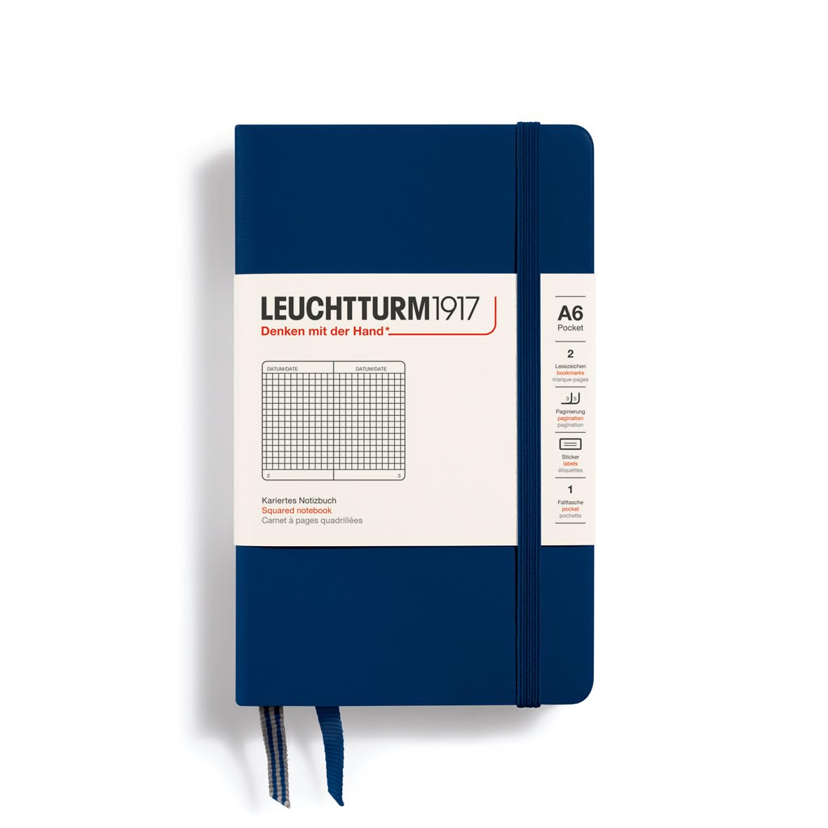 

Leuchtturm A6 Grid Notebook, Navy, 342919, Officially Imported
