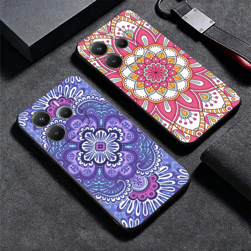 Mandala Style Pattern Soft Phone Case for Xiaomi Redmi Note 12 13 14 15 Pro Plus 11 12S 11S 11T 10 4G Black Cover Back Shell