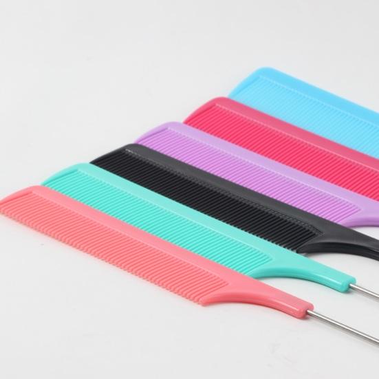 3Pcs Rat Tail Combs Bright Color Heat-Resistant Lightweight Anti-static Hairdressing Rat Tail Combs Salon Supplies