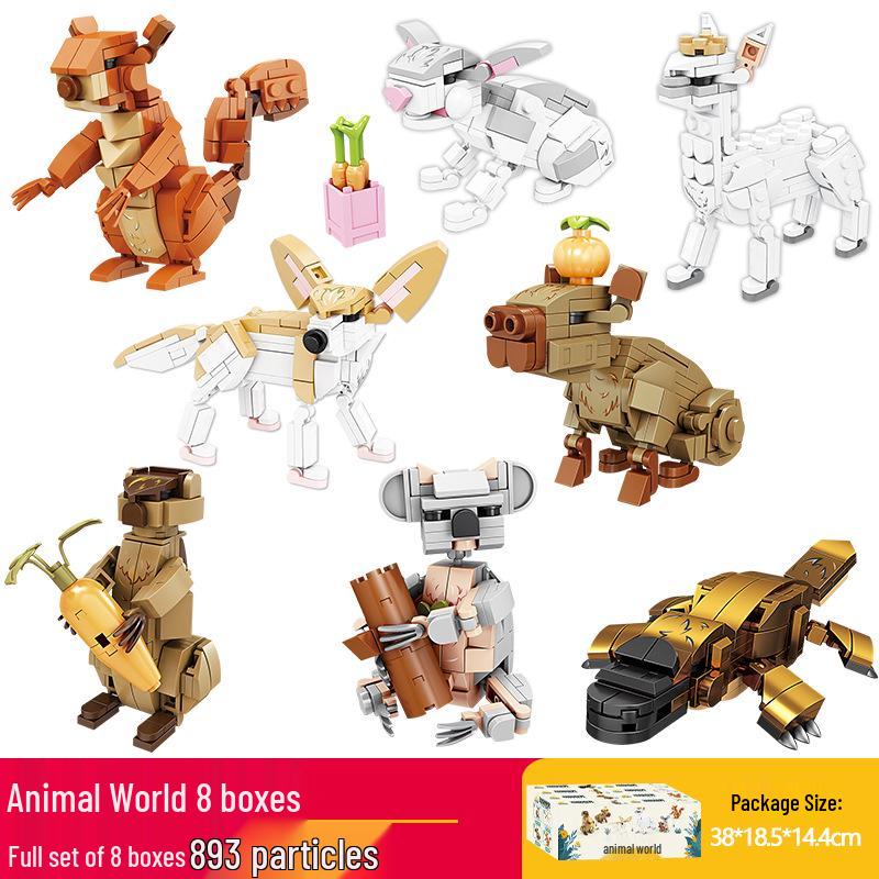 Kai Zhi Animal Model Building Blocks – Giraffe & Kangaroo Puzzle for Kids
