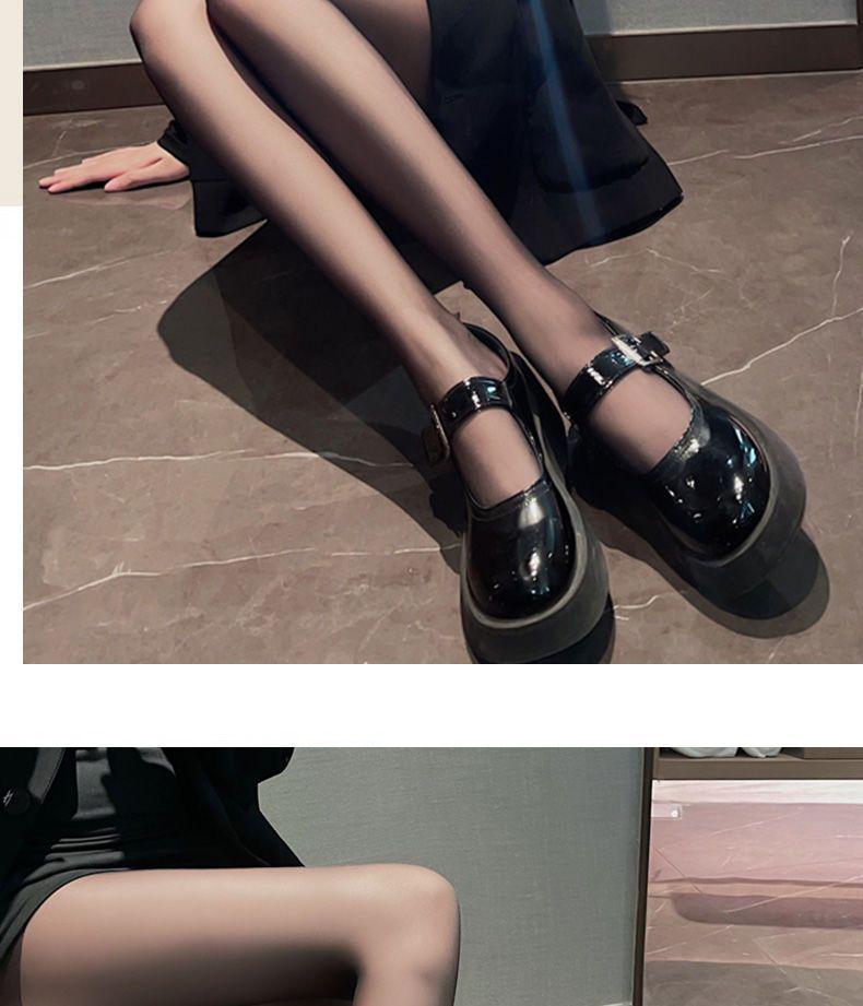 Grey-Black See-Through Base Layer Leggings with Fleece - Women’s Spring/Autumn/Winter Style for Bare Legs Look